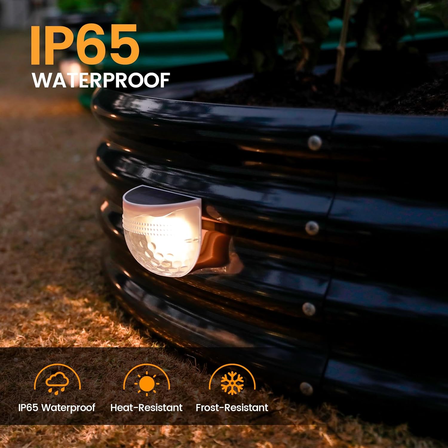 Land Guard Galvanized Raised Garden Beds Outdoor with 2 Magnetic Solar-Powered Lights(Grey), Metal Planter Raised Beds, 4×2×1Ft Metal Raised Garden Beds for Gardening, Vegetables, Flowers - Image 6