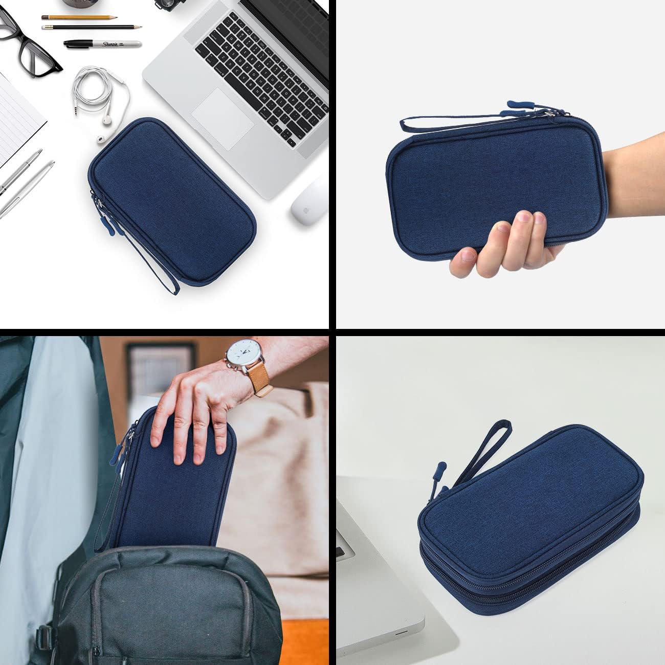 Portable, Waterproof Electronics Accessories Case and Organizer Bag for Cables, USB Drives and Chargers - Image 7