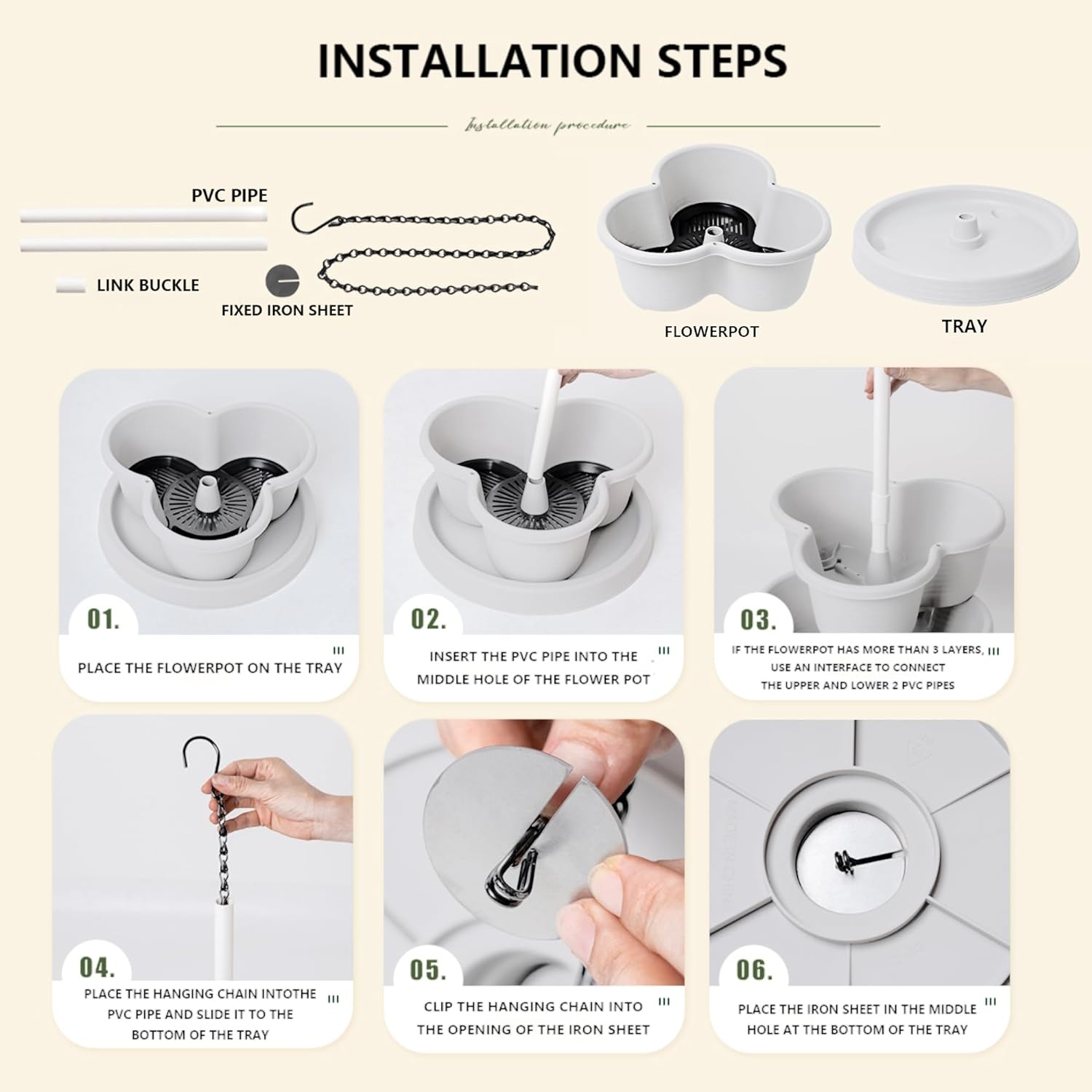 Hourleey Strawberry Planter, 5 Tier Stackable Gaden Tower for Flowers, Vegetables, Grow Your Own Herb Garden Vertical Oasis of Vegetables and Succulents - Image 4