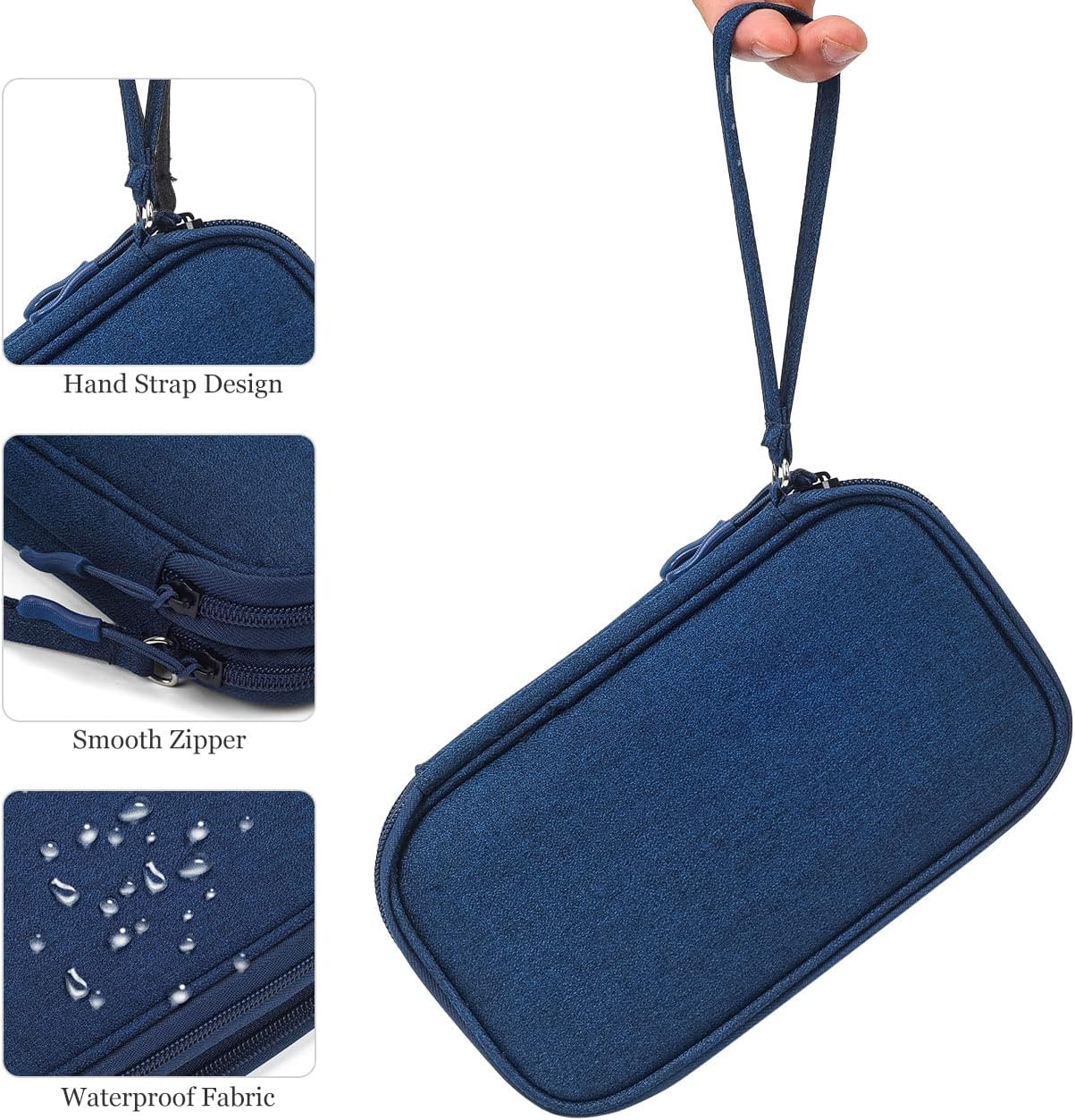 Portable, Waterproof Electronics Accessories Case and Organizer Bag for Cables, USB Drives and Chargers - Image 8
