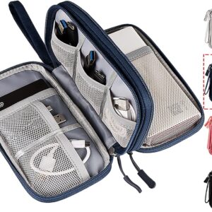 Portable, Waterproof Electronics Accessories Case and Organizer Bag for Cables, USB Drives and Chargers