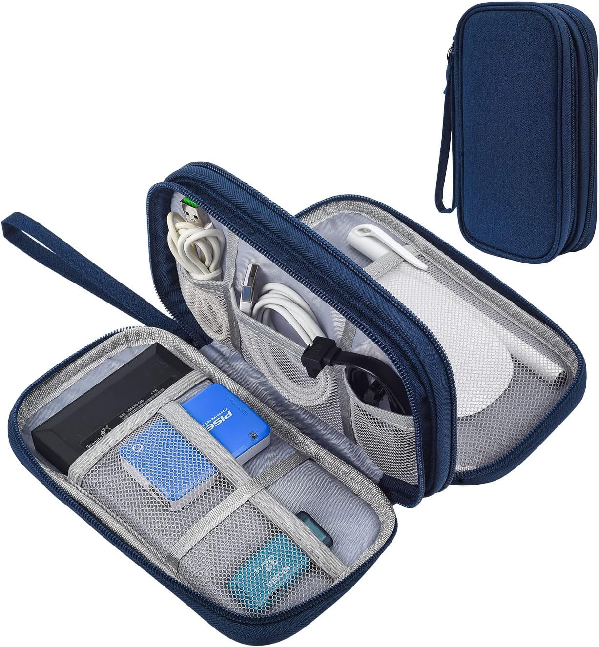 Portable, Waterproof Electronics Accessories Case and Organizer Bag for Cables, USB Drives and Chargers - Image 2